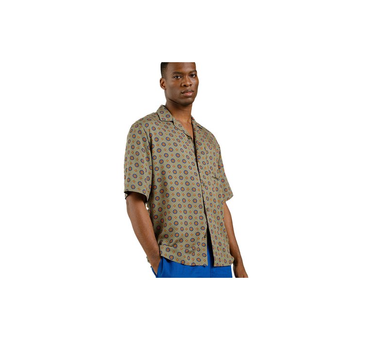 Dedicated Shirt Marstrand Medallion Ditsy Green