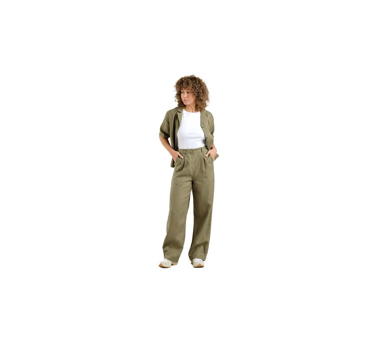 Dedicated Pants Vickleby Linen Leaf Green