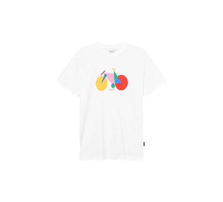 Dedicated T-shirt Stockholm Paper Cut Bike White