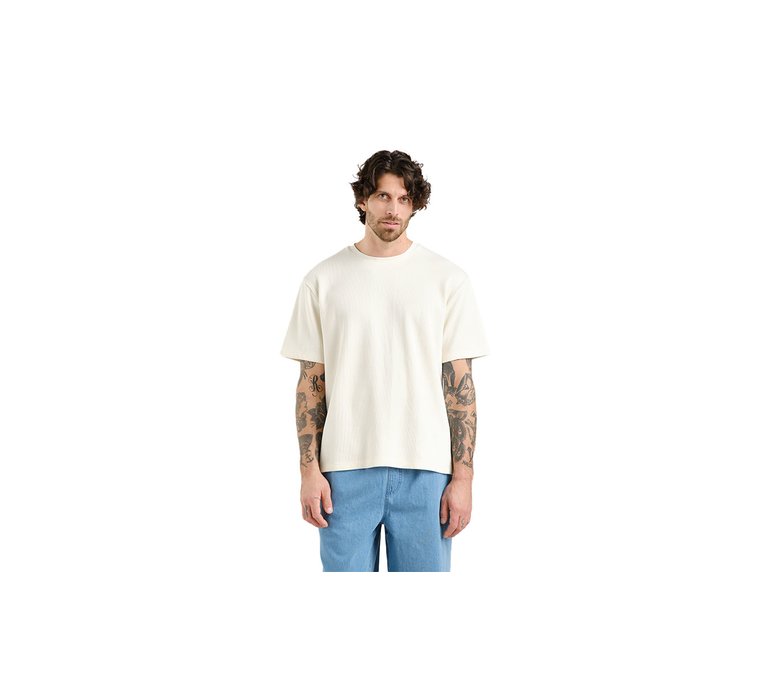 Dedicated T-shirt Danviken Waffle Off-White