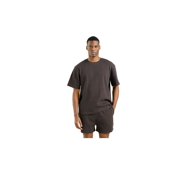 Dedicated T-shirt Danviken Waffle Phantom Black